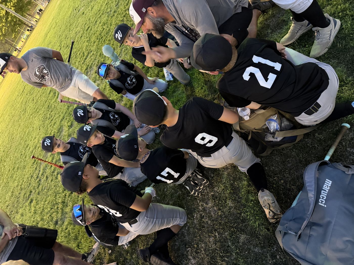 Warriors team huddle